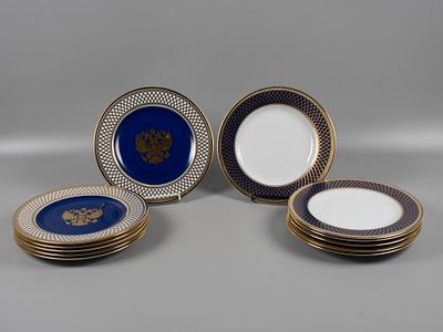 Посуда с Кремлевских мероприятий. Набор блюд с двуглавым орлом. 12 шт. Falken porcellan. 