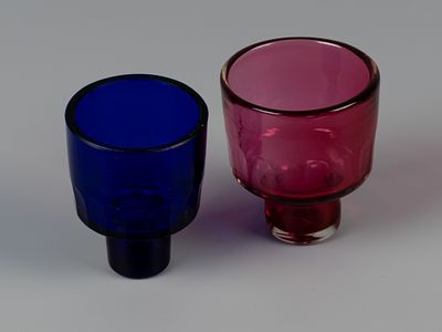 Лампадные вставки кобальтовое и марганцевое стекло. 2 шт. Российская империя. руб. XIX-XX вв. 