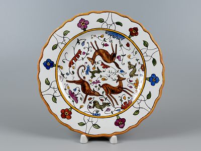 Тарелка. Лесной хоровод. La Societ&agrave; Ceramica Italiana S.p.A. Италия, 1926 г. Майолика. Диаметр 