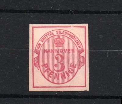 Почтовая марка Старой Германии. Ганновер. 1853 г. Мих. №6. Негашеная. Состояние (*).