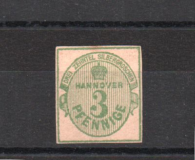Почтовая марка Старой Германии. Ганновер. 1863 г. Мих. №20 (?). Негашеная. Состояние (*).