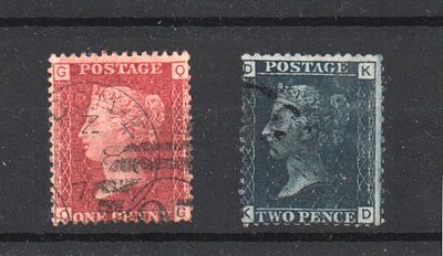 Почтовые марки Великобритании. 1858/69 гг. Набор из 2-х марок. Мих.№16 и 17. Гашеные.