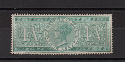 Непочтовая марка Британской Индии. Виктория. Гашеная.