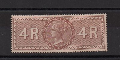 Непочтовая марка Британской Индии. Виктория. Гашеная.