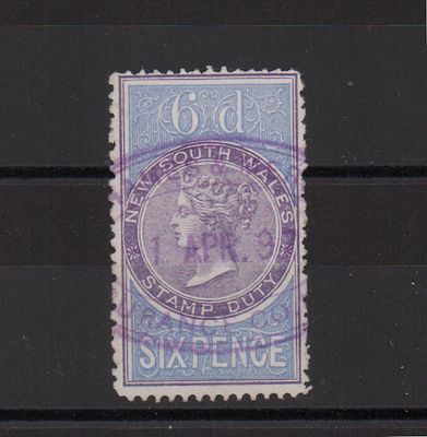 Непочтовая марка Нового Южного Уэлса. Виктория. Гашеная.