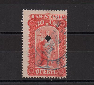 Непочтовая марка Квебека. Гашеная.