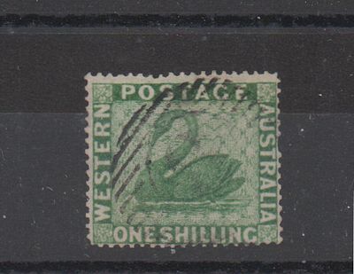 Почтовая марка Запдной Австралии. 1861 г. 1 Sh. Мих. №13. Гашеная.