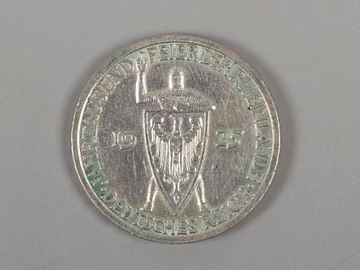 Германия. 3 рейхсмарки (reichsmark) 1925 E Рыцарь XF. Состояние XF