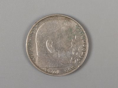 III Рейх, Германия. 2 рейхсмарки (reichsmark) 1938 "Гинденбург" XF. Состояние XF