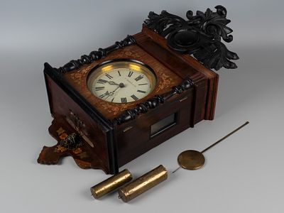 [Русский купеческий стиль] Часы механические настенные с боем "Г. Мозер и Ко" Недельные (?) 