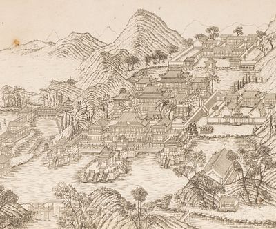 Ле Руж Ж.-Л. (гравер) Китайский дворец. Иллюстрация №4 из издания "Jardins Anglo-Chinois a la 