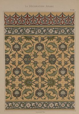 Настенные изразцы из мечети в Чейхун (Cheykhoun). XVIII век. Лист 54 из издания "La D&eacute;coration 