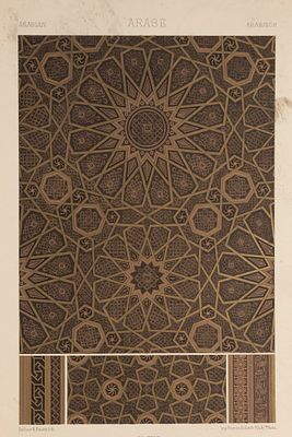 Арабский орнамент. Лист XXVI из издания А. Расине "Полихромный орнамент". 1888. 