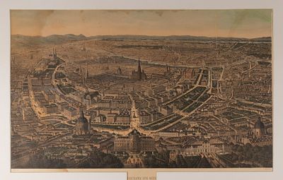 Файт Г. (по рисунку), Вюрбель Ф. (гравер). Панорама Вены. 1873. Бумага, цв. литография. Размер 