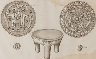 Археологические предметы из собрания Д. Г. Мессершмидта (табл. IV, V). Иллюстрация из Атласа 