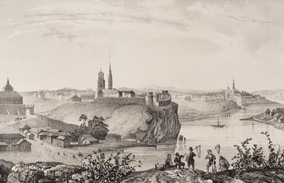 Адам В. (по рисунку), Сабатье (литограф). Урал. Вид Верхотурья. 1833. Бумага, литография. 