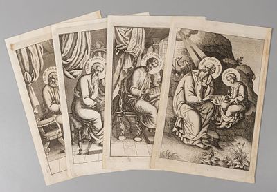 Пикарт П., Зубов И. Ф. [предположительно] Евангелисты Матфей, Марк, Лука и Иоанн. Иллюстрации 