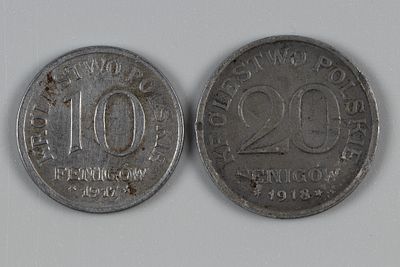 Польша, Королевство Польское. 10 и 20 фенигов 1917 и 1918 VF. Состояние VF