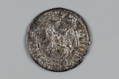 Польша. Солид XVII в. XF. Вес 0.9 гр. Состояние XF. Немного погнут. Смещение штампа