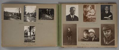 Листы из альбома семьи Шведе. 1930-1940-е. Всего 9 листов. 45 фотографий. Формат 275х365 мм. На 