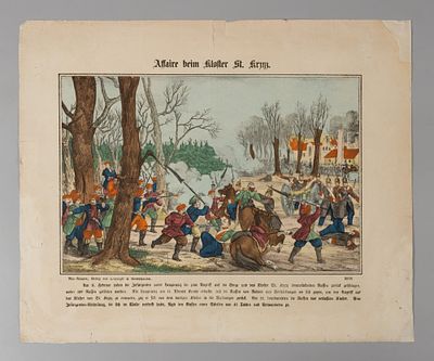 Лубок. Сражение егерей у монастыря Св. Креста. Январское восстание в Польше. 1863-1864-е гг. 