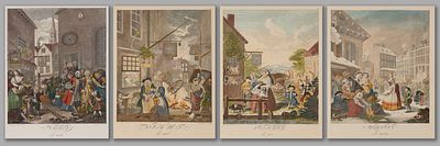 Хогарт У. (по оригиналу), Рипенхаузен Э. Л. (рисовал и гравировал) Серия гравюр "Четыре времени 