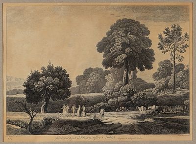 Гейнсборо Т. (по рисунку), Бойдел Дж. (гравер) Пейзаж. Вид на сельскую дорогу. Ок. 1740-х 