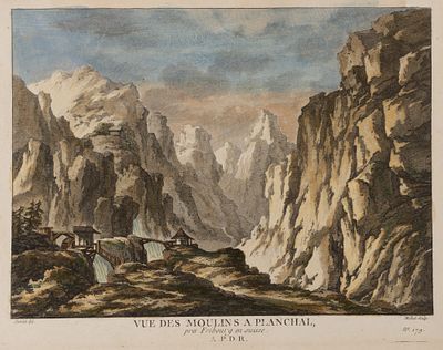 Мишель (гравер), Шатле К. Л. (инвентор) Вид на мельницы в Планшале. Иллюстрация из книги 