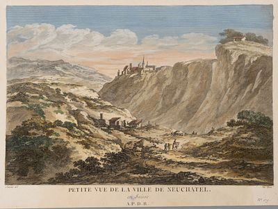 Нэ Ф. Д. (гравер), Шатле К. Л. (инвентор) Небольшой вид на город Невшатель. Иллюстрация из 