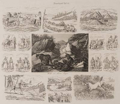 Вегер А. Россия, табл. III. Лейпциг, 1840-е гг. Бумага, гравюра на стали. Размер листа 32х39,8 см. 