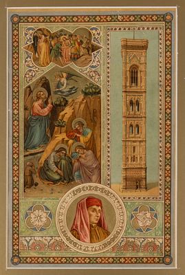 Джотто. Хромолитография из календаря (изд-во E. Sborgi Editore, Флоренция, 1907). Размер листа 