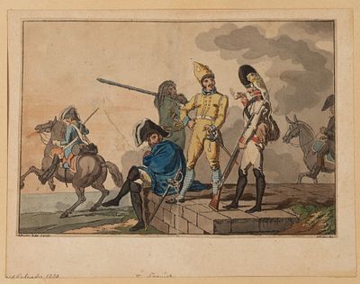 Испанская военная форма. 1819. Бумага, офорт, акварель. Размер по паспарту 23,5х32 см. Условно 