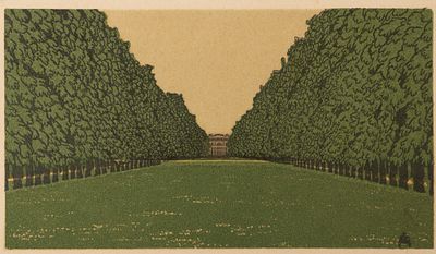 Остроумова-Лебедева А. П. &laquo;Перспектива Царского села&raquo;. Цветная цинкография с оригинальной 