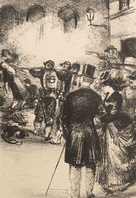 Рудаков К. И. Иллюстрация к роману Э. Золя &laquo;Разгром&raquo;. 1935. Бумага, литография. Размер листа 