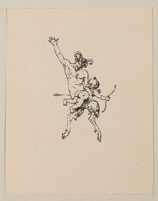 Грузенберг С. Н. Сатир и Амур. 1920-е гг. Бумага, литография. Размер листа 10,7х8,5 см. Хорошее 