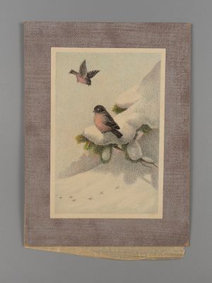 Тарасов С. Н. Снегири. Оригинал иллюстрации к книге "Веселые зверушки". 1940-е гг. Бумага 