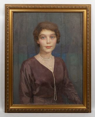 Эберлинг А. Р. [по подписи] Портрет Е. В. Догель. 1948. Холст, масло. Размер по раме 89,5х71,5 см. 