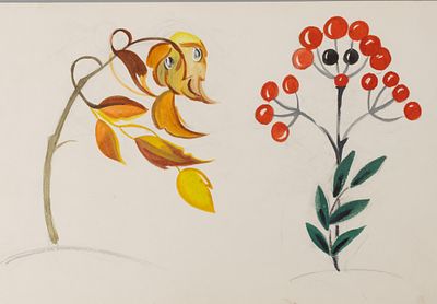 Бруни Т. Г. Лето-осень. Эскиз декорации спектакля "Двенадцать месяцев" в театре марионеток им. 