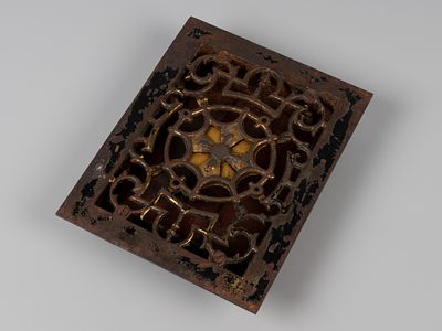 Заслонка для воздуховода. Ажурная. Tuttle & Baily. США, кон. XIX в. Сталь, эмалевая краска. Разм 