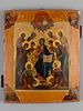 Икона в окладе. Седмица (Спас на троне). Палех, пер. треть XIX в. Бел. металл, позолота Изображение - 1