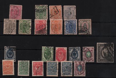 Почтовые марки Финляндии в состояве Российской Империи. Набор из 22-х марок: 1875-81 г. Сол. 