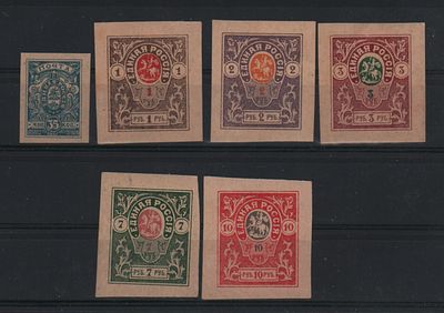 Почтовые марки периода Гражданской войны. Единая Россия. Набор из 6-и марок. 1918 г. Сол. №4 