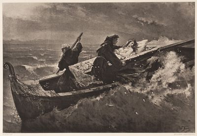 Гелиогравюра с картины "Вечный покой" В. Края. Начало XX века. Размер листа 40,5х49,8 см. Хороше 