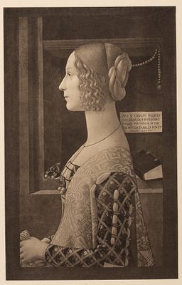 Гелиогравюра с портрета Джованны Торнабуони Гирландайо. 1900-е гг. Размер оттиска 30,5х19 см. 