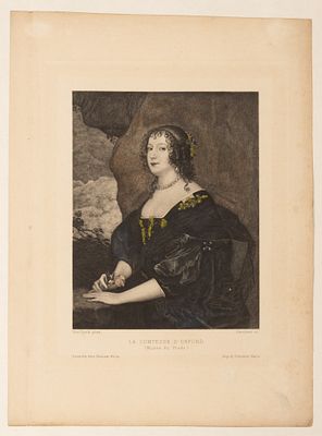 Ван Дейк А. (по оригиналу), Гужон (гравер) Портрет Дианы Сесиль, графини Оксфордской. Лист из 