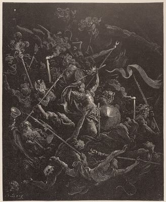 Доре Г. Иллюстрация к книге Мильтона Д. "Потерянный и Возвращенный рай. С 50 картинами Густава 