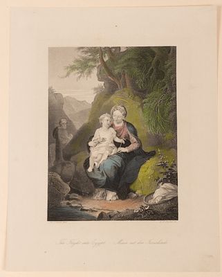 Дитрих (по оригиналу), Пэйн (гравер) Бегство в Египет. Втор. пол. XIX века. Бумага, гравюра на 