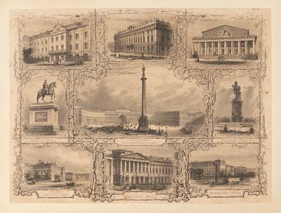 Санкт-Петербург и его окрестности. Лист из &laquo;Северное сияние: Русский художественный альбом&raquo; 