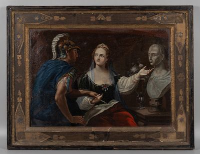 Н/х. Копия картины Помео Батони "Клеопатра показывает Октавиану бюст Цезаря". Втор. пол. XIX 