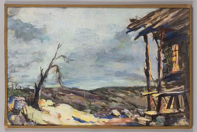 Лебедев В. Н. [предположительно] Иллюстрация к пьесе Дж. Шеффилда "Забытая богом земля". 1950-е 